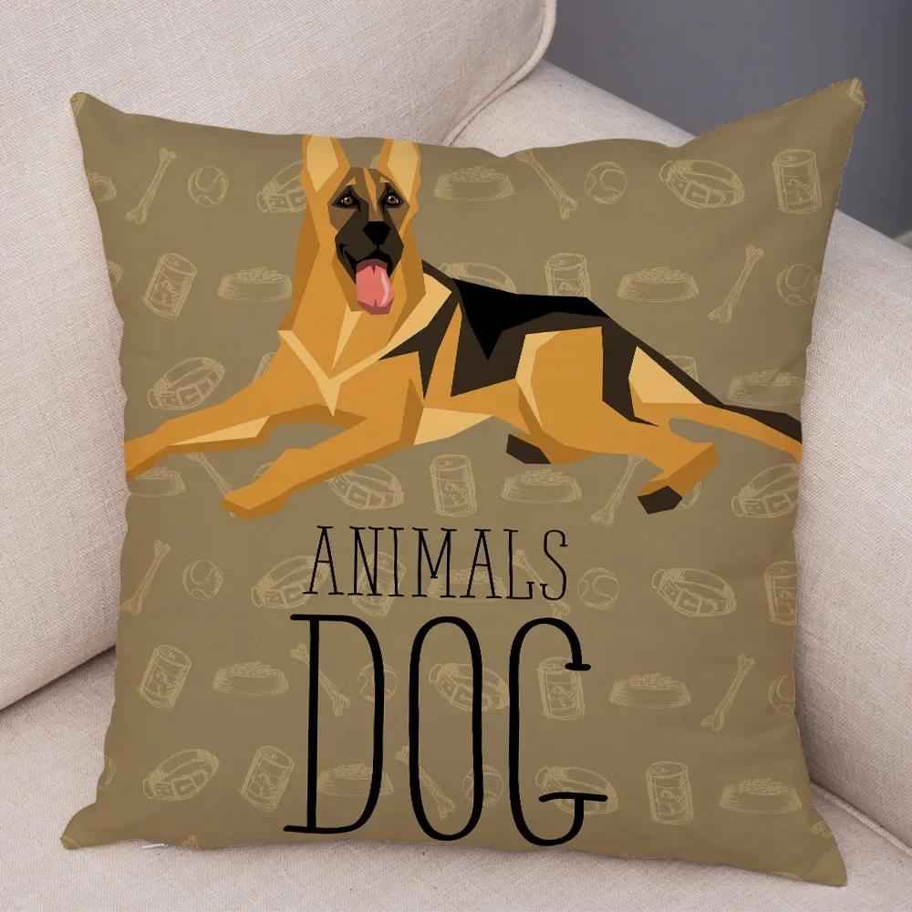 Home Sofa Pillowcase Color Dalmatian Schnauzer Decorative Cushion Cover Cartoon Dog Pet