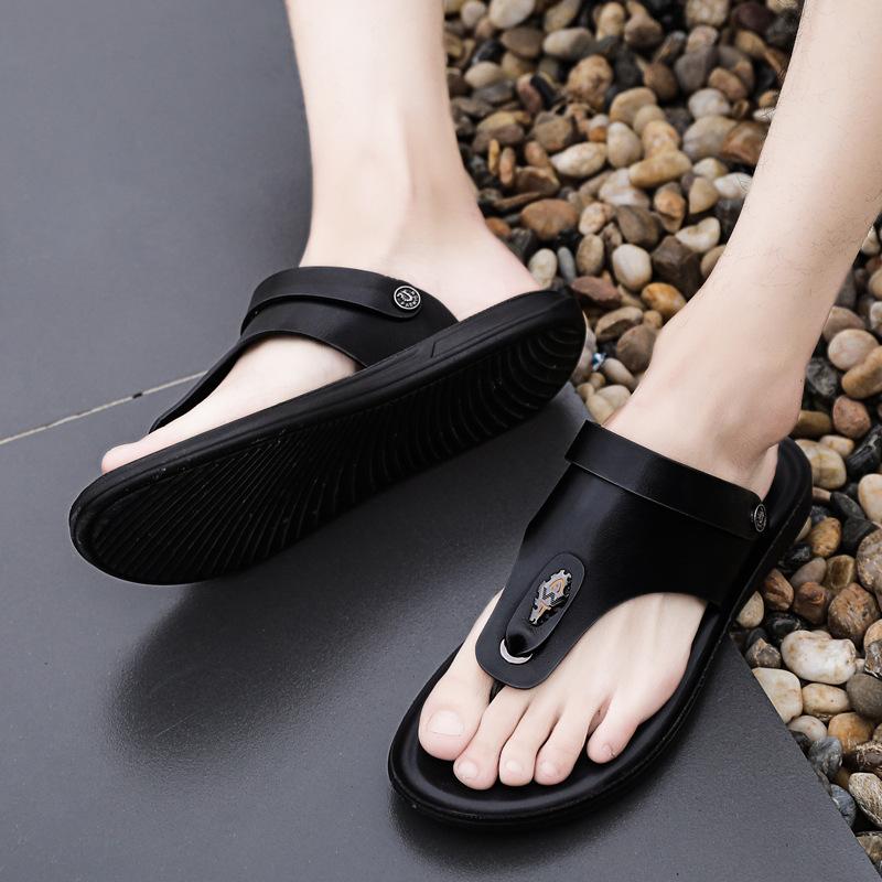 New summer sandals personalized flip-flops outdoor dual-purpose leather cool slippers