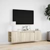 TV Wall Cabinet with LED Lighting Sonoma Oak Finish 135 x 31 x 39.5 cm