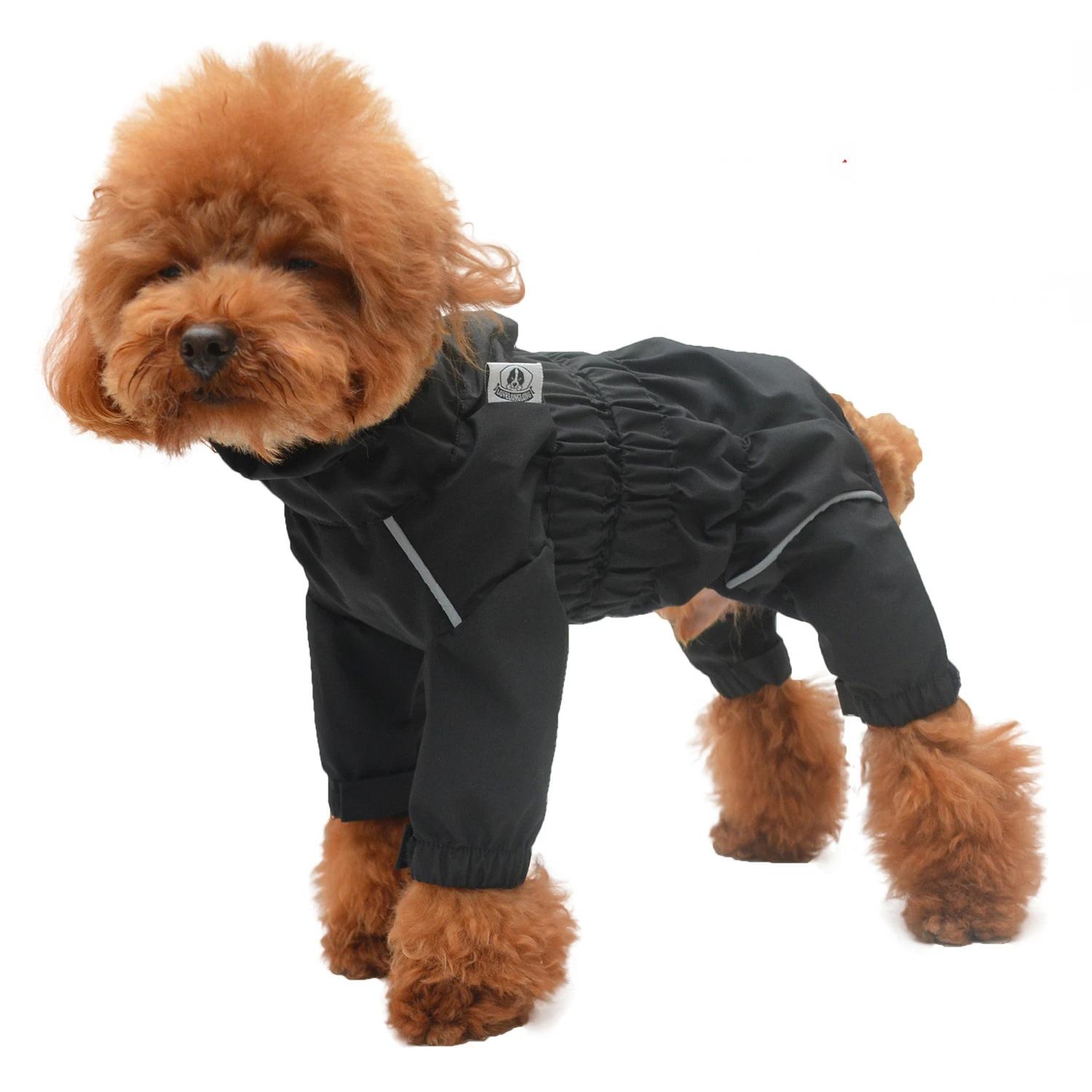 

ATUBAN Waterproof Jacket, Lightweight Reflective Safety Dog Raincoat Windproof Snow-Proof Dog Vest for Small Medium Large XS чёрный