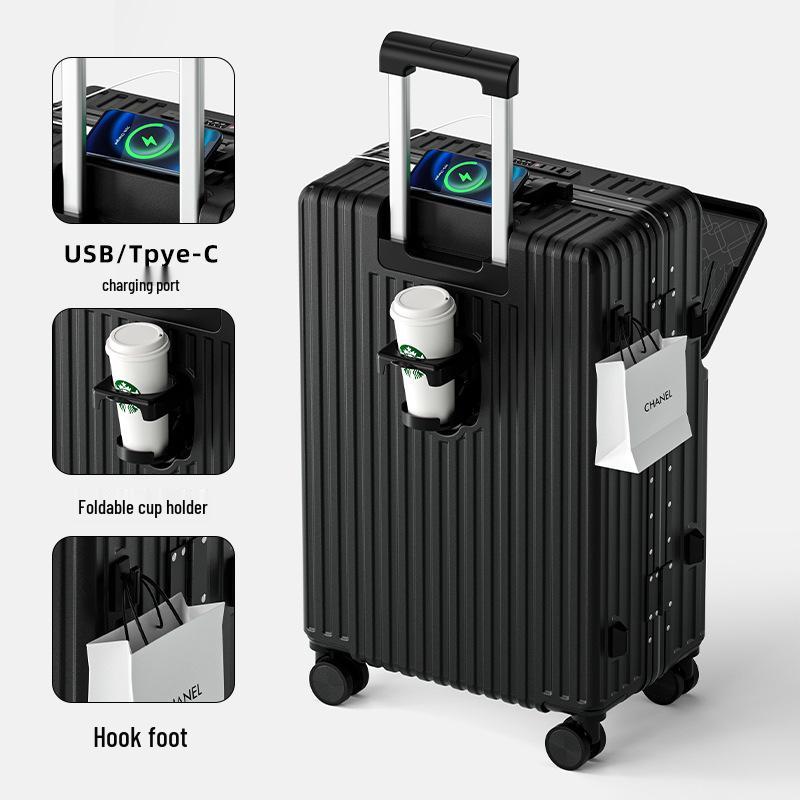 

Водонепроницаемый чемодан большой вместимости с замком: Модный дорожный чемодан-тележка унисекс для молодежи и студентов. 20 inches