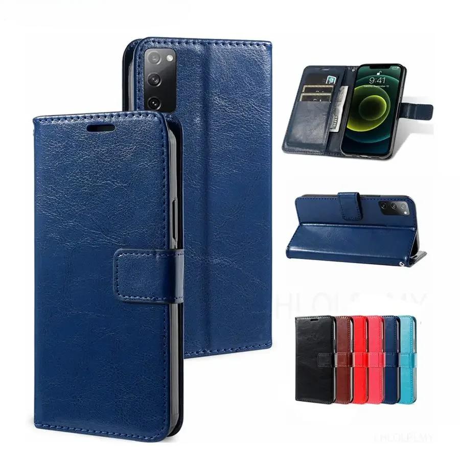 Luxury Leather Flip Protect Case For Samsung Galaxy Note 8 9 10 Lite 20 Ultra S8 S9 S10 S20 S21 FE S22 Plus S7 Edge Wallet Cover