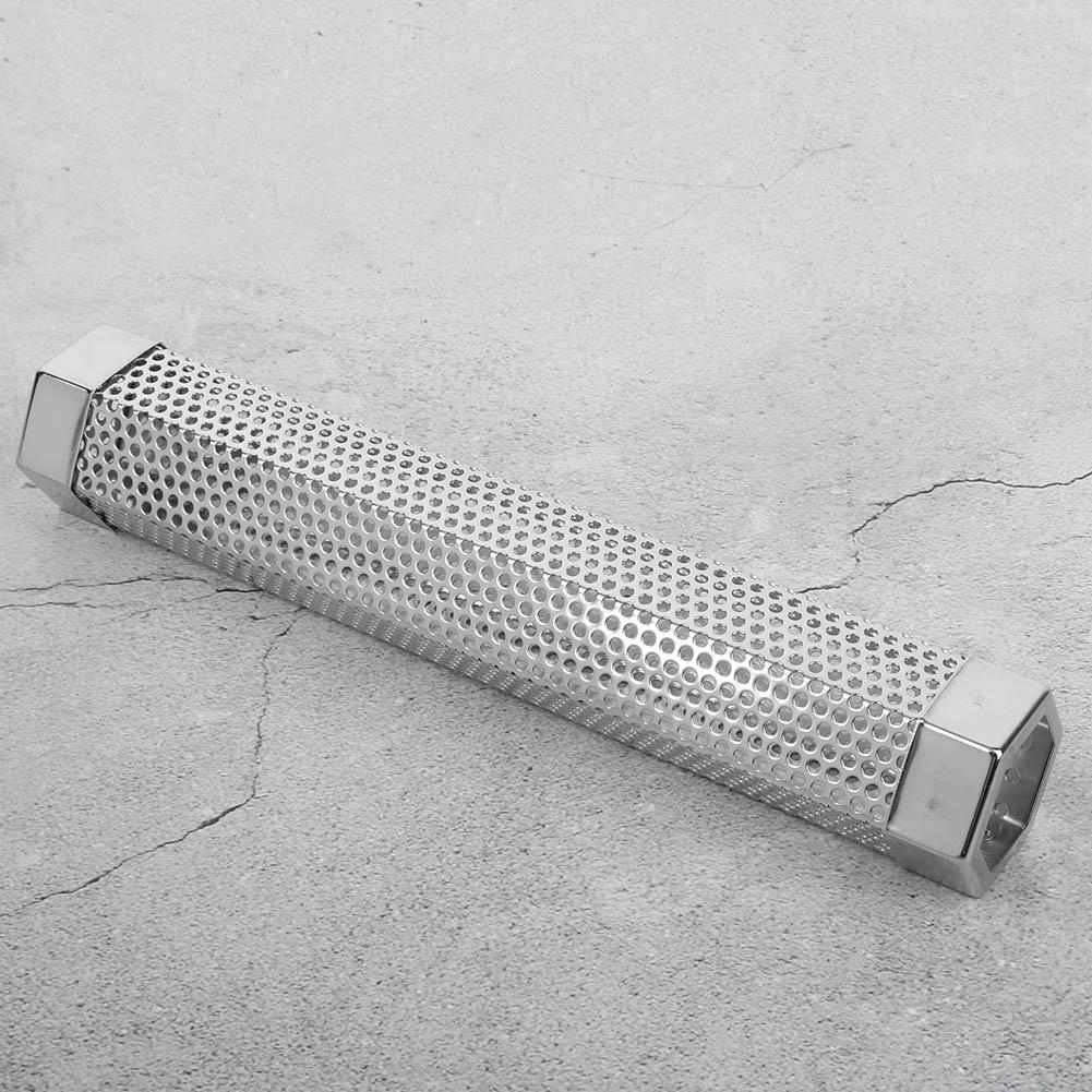 12in Stainless Steel BBQ Smoked Pipe Hexagonal BBQ Smoked Tube with Brush Hook