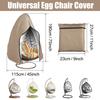 Wasserdichte Hänge-Eiersessel-Abdeckung für die Terrasse, winddichte Schaukel-Eiersessel-Abdeckung, Eiersessel-Überzug mit Reißverschluss und verstellbarem Saumkordelzug