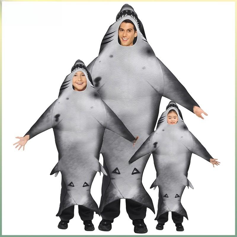 Shark Cosplay Costume For Adults And Kids Halloween Party Stage Performance With Polyester Fabric