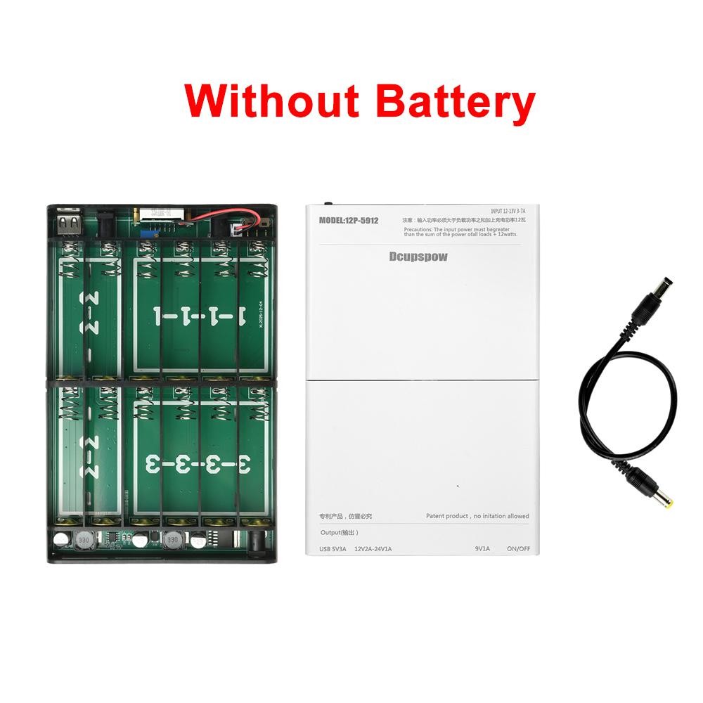 

DC 5V 9V 12V DIY UPS Power Bank Kit 12-Cell 18650 Battery Case Solderless Adjustable Voltage for Modem Router NAS