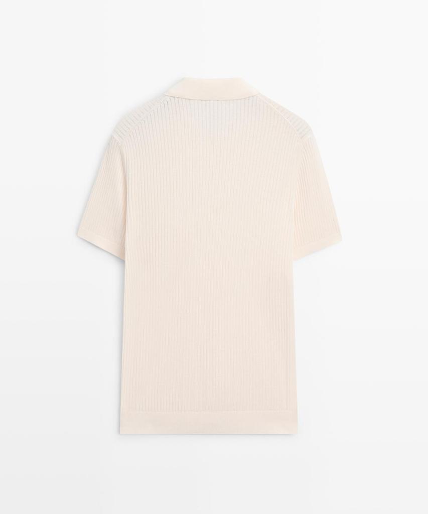 Masimodutti Zipper Collar Knit Polo Sweater