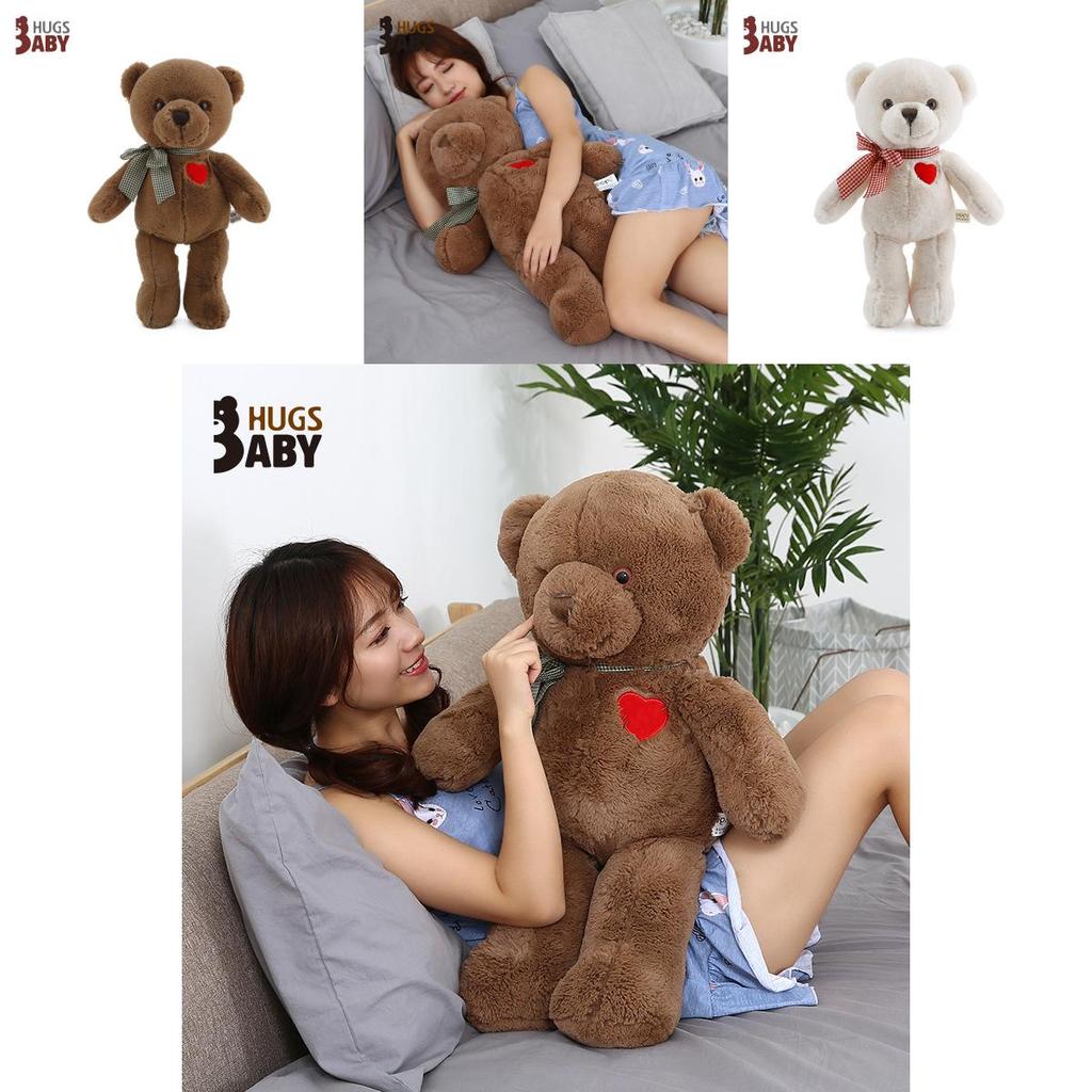 Adorable Bear Plush Toy With Heart Shaped Bowtie Soft Stuffed Teddy Bear For Girlfriend