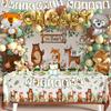BORAMDO Woodland Animals Baby Shower Decoration Pack Forest Animal Neutral Gender Reveal Party Supplies Woodland Themed Birthday Party Ideas Set 106