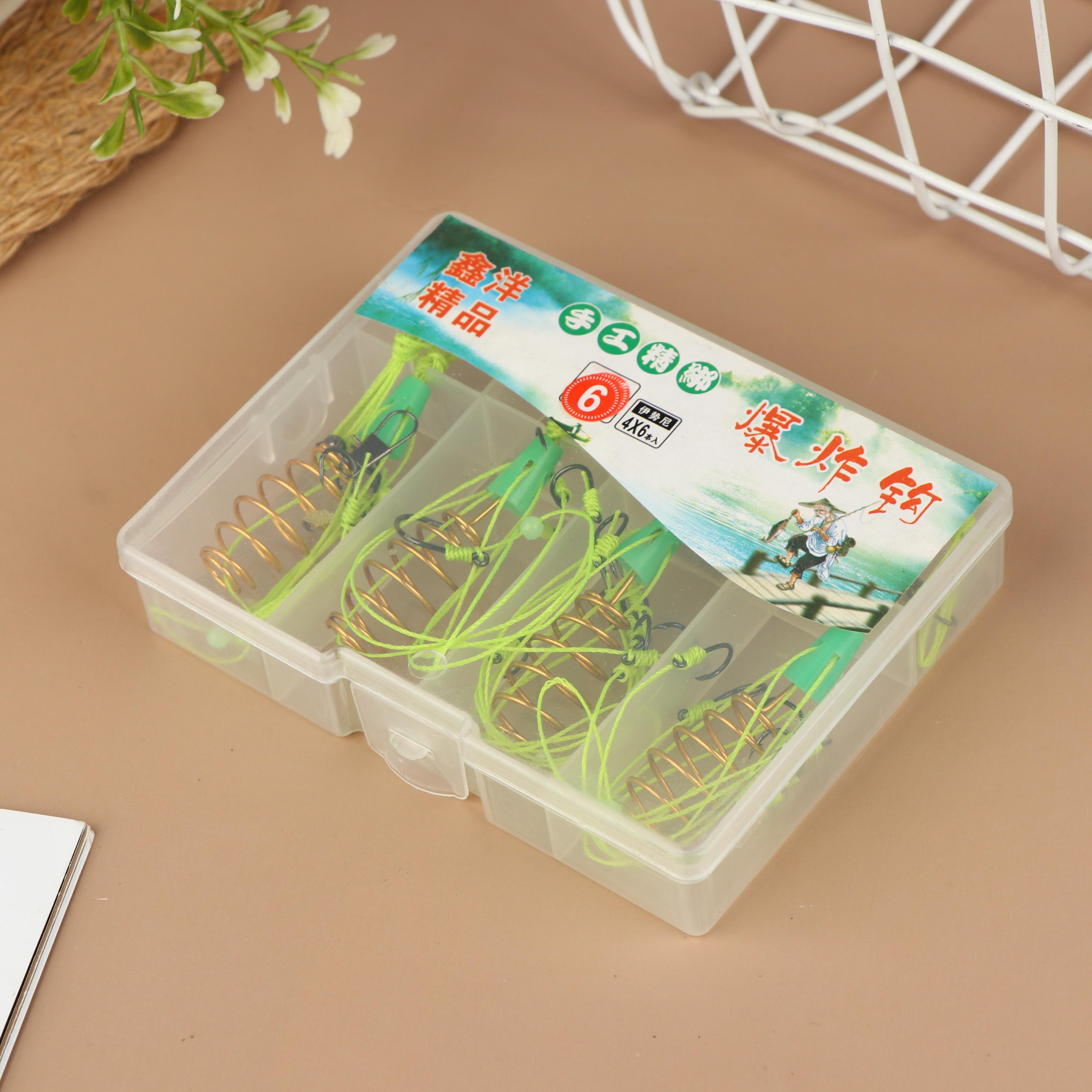 

4 шт. Isni Взрывной крючок Поясной барабан Пружинный крючок для наживки Противозакручивающиеся аксессуары для групповой рыбалки на серебряного карпа и толстолобика