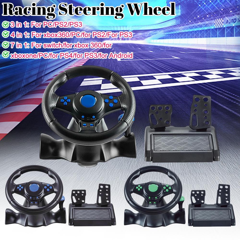 Racing Wheel & Pedals Dual Clutch Launch Control Steering Wheel With Manual Shifter for Switch/xbox One/360/PS4/PS2/PS3/PC