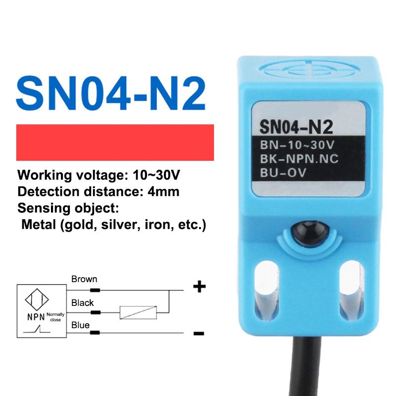 

Npn Pnp Sn04-N Sn04-P Sn04-N2 Sn04-P2 Датчик обнаружения металла Бесконтактный выключатель, Используется для обнаружения металла Квадратный индуктивный выключатель