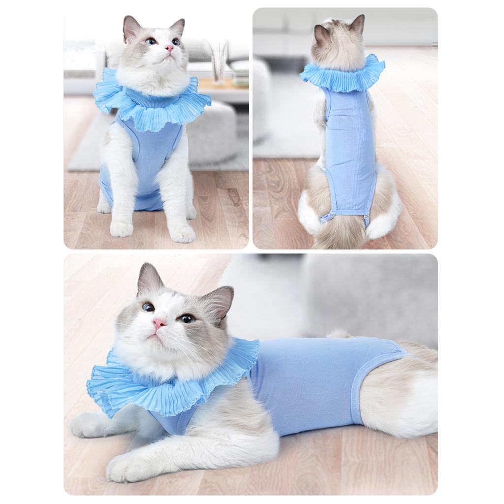 Bequemer Genesungs-Bodysuit für Katzen zum Schutz von Wunden. Auslaufsicherer Genesungsanzug für kastrierte Katzen nach Operationen