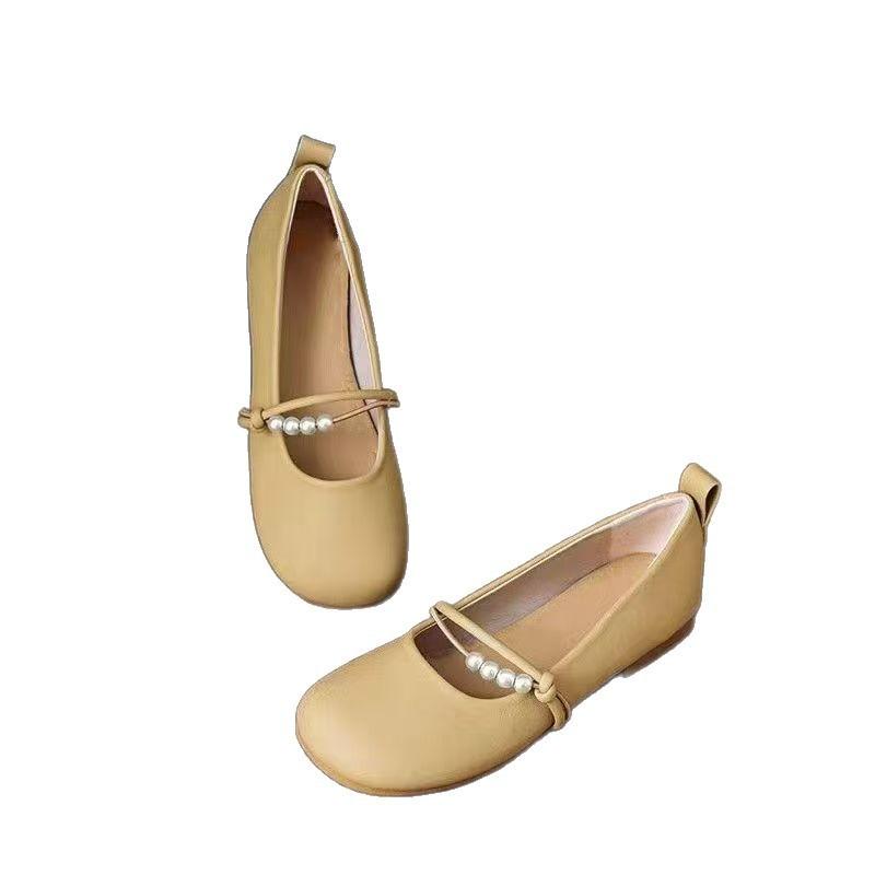 Mary Jane small leather shoes with cheongsam horse dress women's new flat soft-soled single shoes one pedal