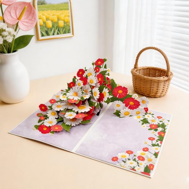 Special Mother's Day Invitation Card Handmade Greeting Card Gift for Mom 3D Popup Flower Surprise Card