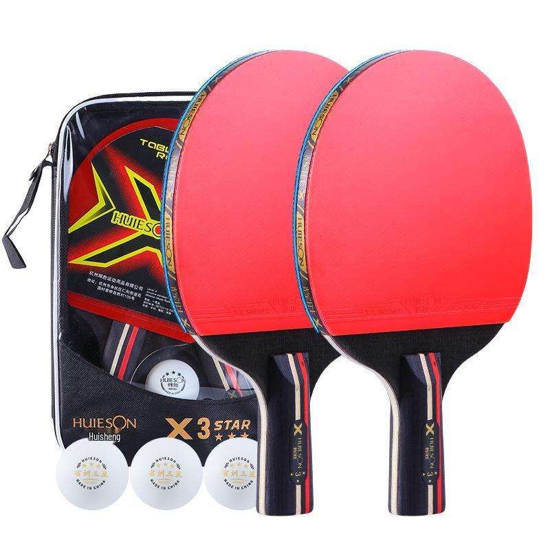 Hui Sheng Six-Star 7-Ply Carbon-Enhanced Table Tennis Racket with Inverted Rubber