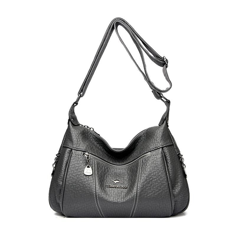 

Women s Shoulder Bag Leather Versatile Double Layer Large Capacity Simplicity Retro High Quality Luxury Female s Crossbody Bags (20cm Max Length 30cm)