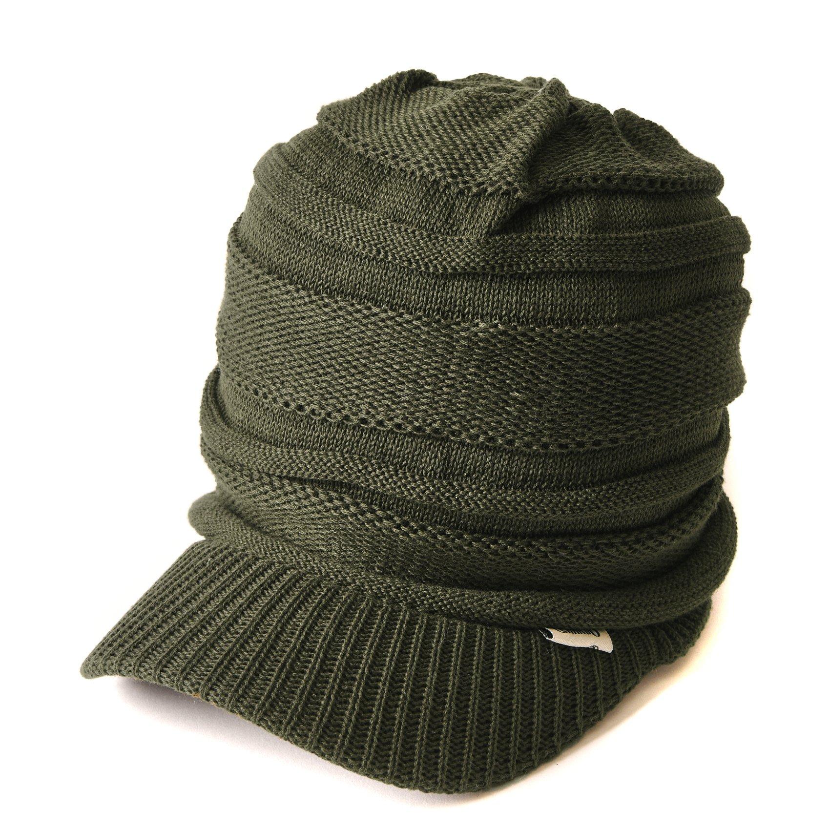 

ШАРМ Вязаная шапка с козырьком Шапка Большая вязаная шапка Хлопковая вязаная Кепка газетчика (Мужские/Женские) Весна лето (Универсальный размер/Хаки)