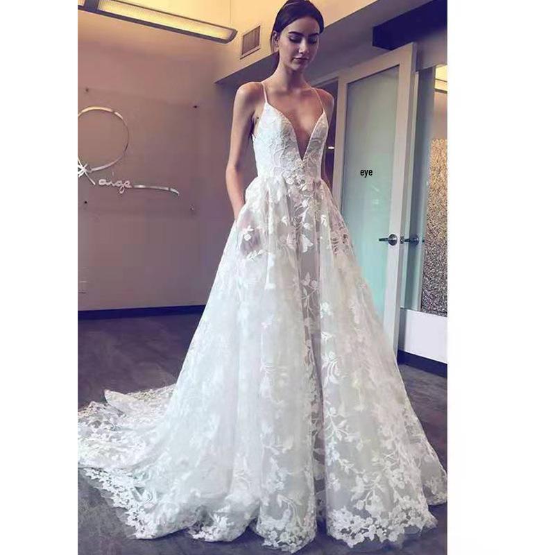2021 Women's Sexy V-Neck Evening Dress - European & American Style, Sleeveless, Backless, Bridesmaid or Wedding Gown