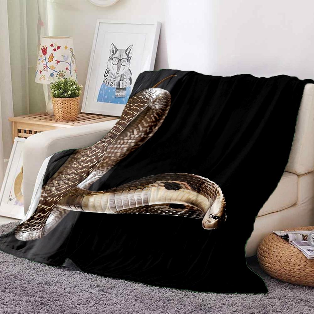 1Pc Snake Art Blanket Soft And Comfortable Casual Warm Camping Travel Christmas Halloween Xmas Gift M928415