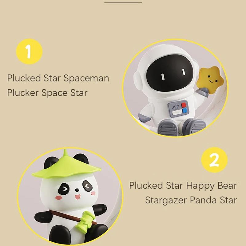LED Panda Astronaut Bedside Sleeping Night Light USB Charging Children Eye Protection Lamp Lighting