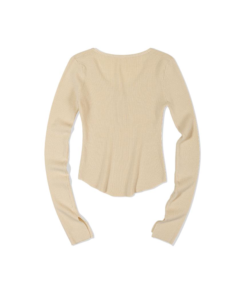 MOAA Seam Line Button Knit (Ivory)