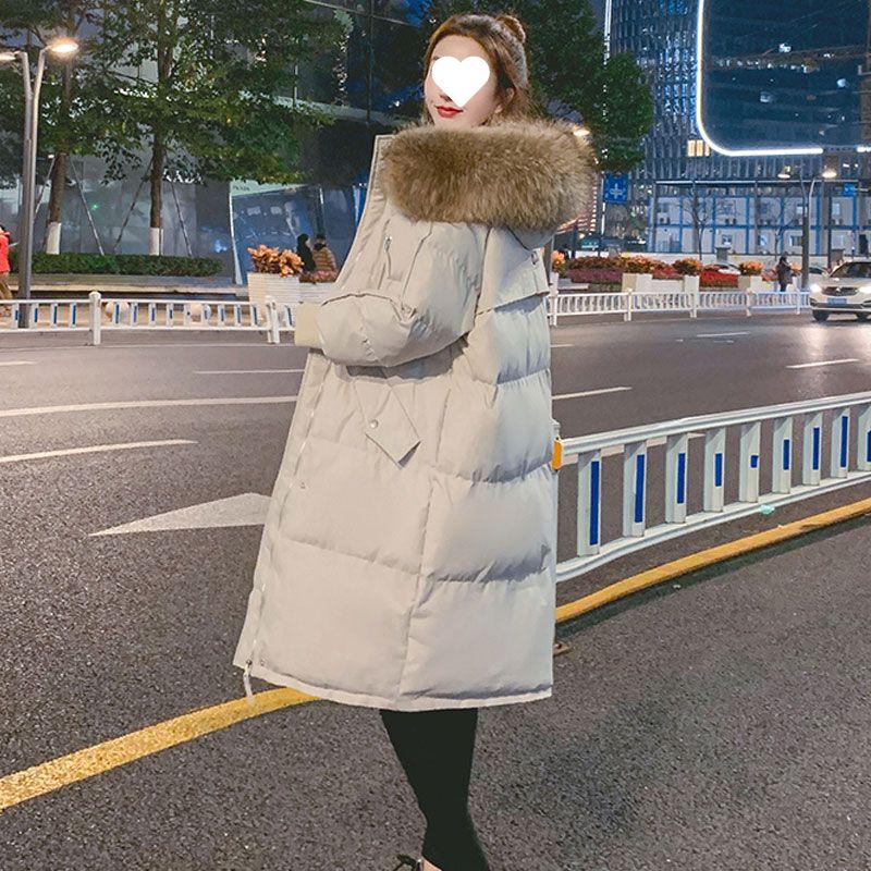 

Женская зимняя куртка средней длины с толстой набивкой, свободная куртка с набивкой XS белый