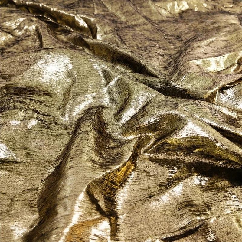 Wide 150cm Shiny Hot Stamping Stretch Luster Fabric For Diy Sewing Wedding Dress Hanfu Upholstery Sofa Curtain Background Cloth