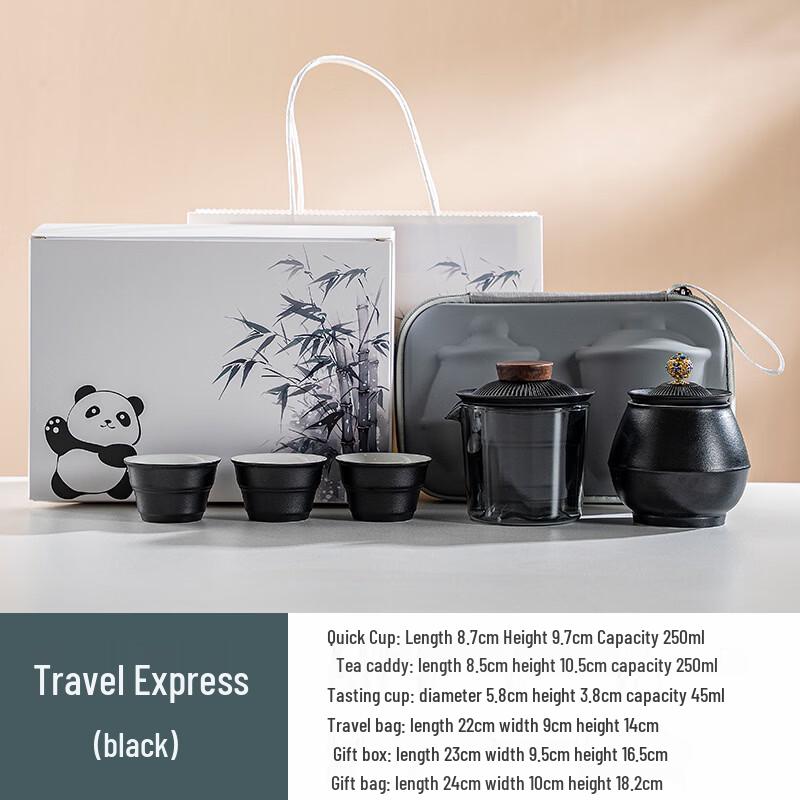 Ceramic Business Gift Tea Set One Pot, Three Cups, Tea Caddy, Gift Box