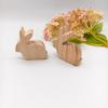 12pcs/6pcs  Easter Rabbit Ornaments Home Crafts Rabbit Decorative Ornaments Cute Wooden 3D Rabbit with Bow and Tail