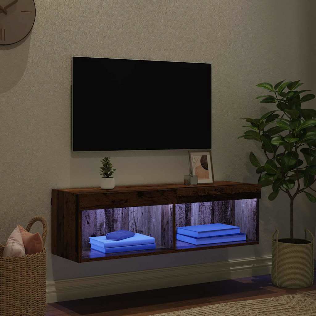 LED TV Cabinet Set in Reclaimed Wood Style 100 x 30 x 30 cm Particleboard