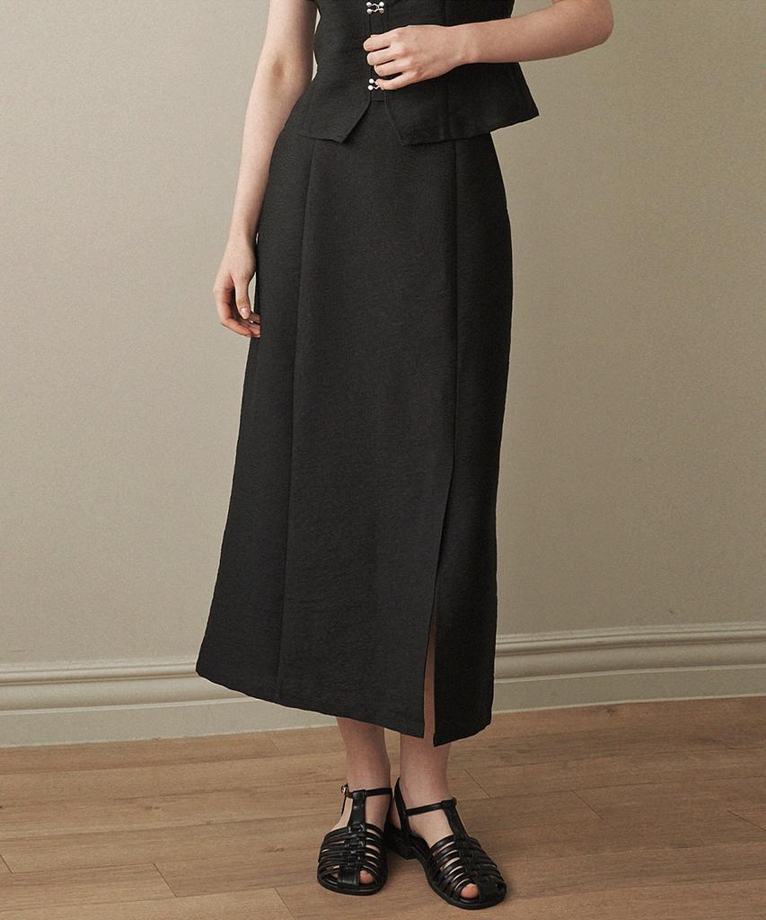 MICANE Deep Square Neck Blouse-Long Skirt Set