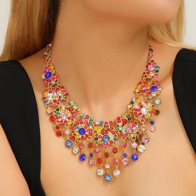 Vintage Rhinestone Geometric Bridal Choker Necklace – Women's Fashion Statement