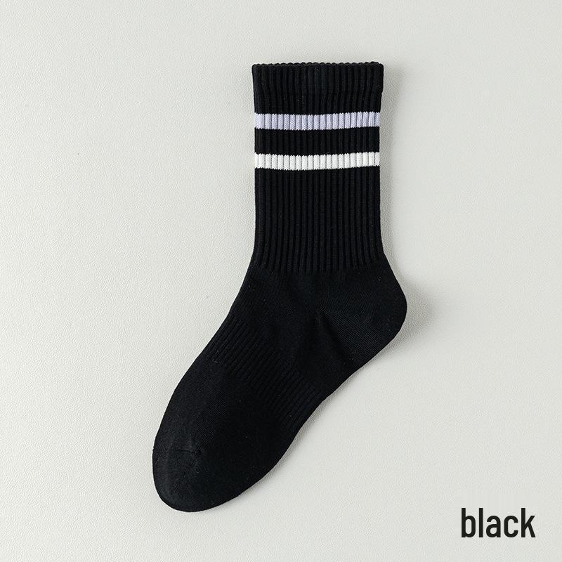 Women's Pure Cotton Mid-Calf Socks - Odor-Resistant, Sweat-Absorbent, Casual Sports Socks for Spring & Autumn, White, Trendy