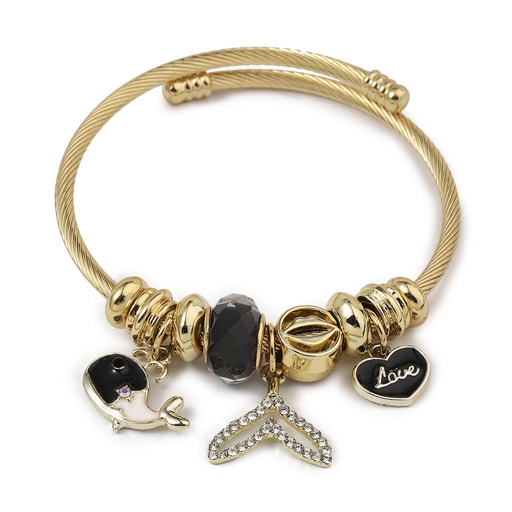 Stainless Steel Open Bracelet Women's Personality Gold, Dolphin Jewelry