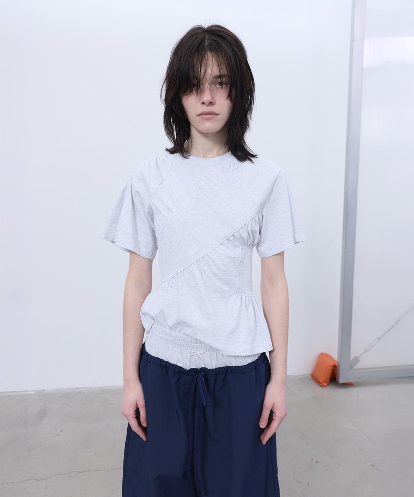 LCDC™ Shirring T-Shirt (Light Gray)