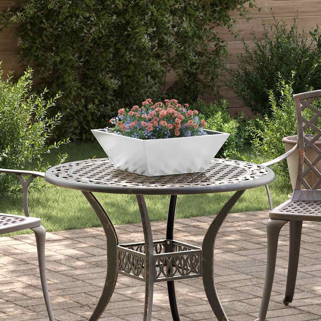 Garden Planter Silver 40 X 40 X 15 Cm Galvanized Steel