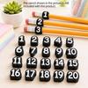 50pcs Reusable Numbered Pencil Toppers Silicone Numbered Pencil Caps  Students Teachers Organization
