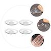 4 Pcs Glass Saucer Round Snack Plates Transparent Clear Paper Cup Coffee Mugs Cake The Dish Decorative Saucers Dishes Glasses