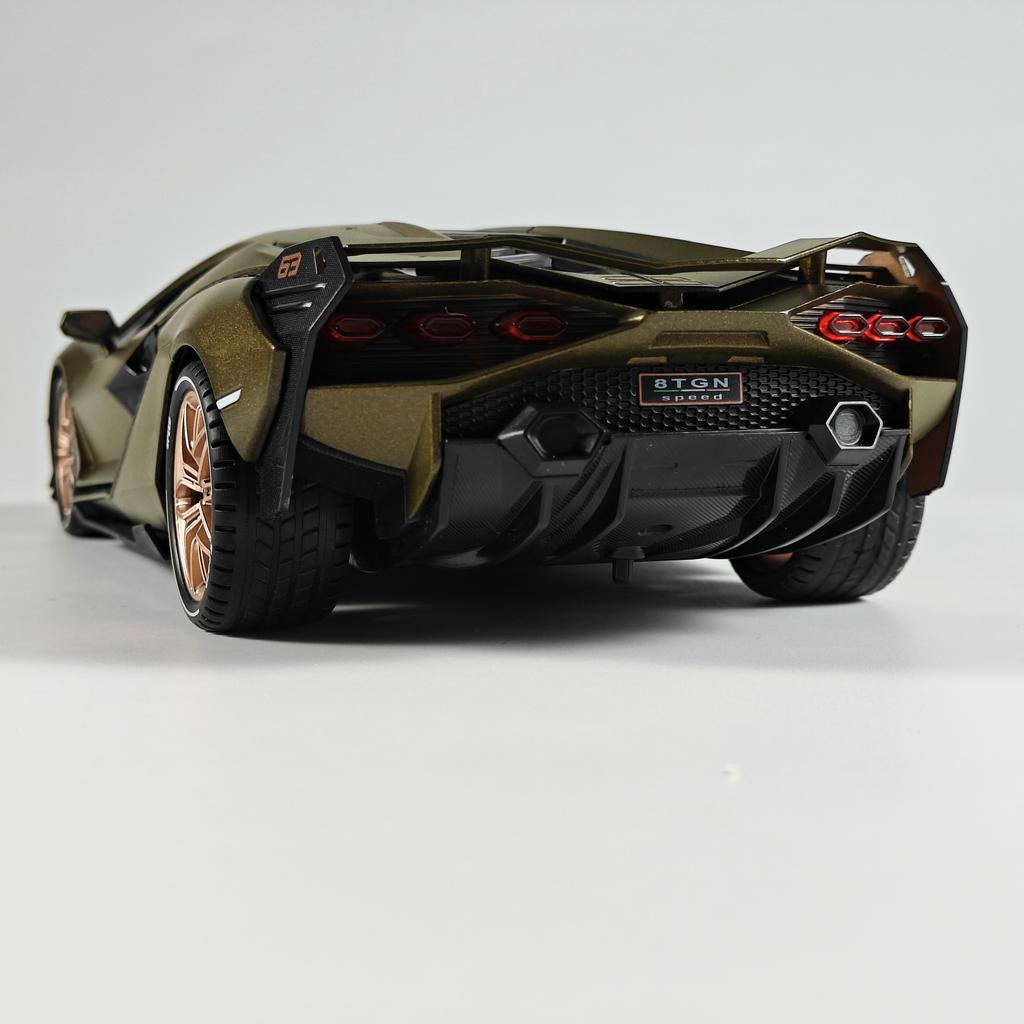 1/18 Lamborghini SIAN Lightning FKP37 Supercar Alloy Diecast Model Hight Simulation Sound Light Toy Holiday Gifts for Children Collection