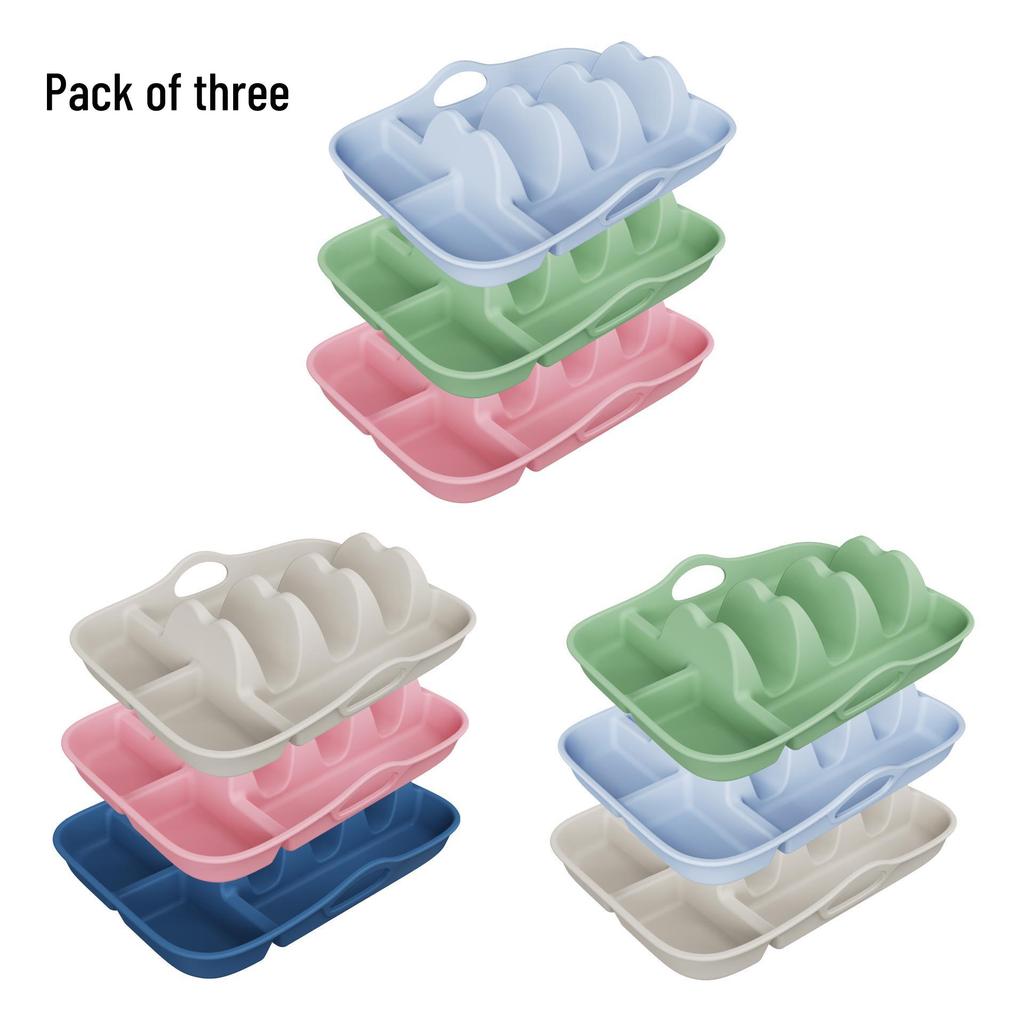 Silicone Taco Plate Holder with Dividers for Burritos and Tortillas