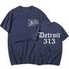 Large Cotton Men's D12 Band Rapper Eminem T-shirt Detroit Michigan 313 Printed T-shirt Men's Fashionable Casual T-shirt Top