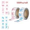 500Pcs/Roll Bow Print Stickers Waterproof Self-Adhesive Decals for Laptop Scrapbook Journal Packaging Decoration