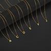 Initial A-Z Letter Necklaces for Women Elegant Chains Choker 26 Alphabet Pendant Necklace Stainless Steel Jewelry Collier Femme