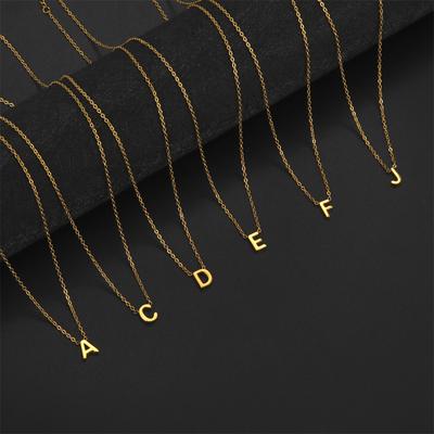 Initial A-Z Letter Necklaces for Women Elegant Chains Choker 26 Alphabet Pendant Necklace Stainless Steel Jewelry Collier Femme