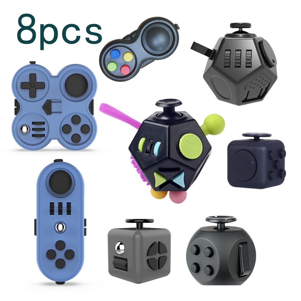 Toys Toys 8pcs Fidget Game Fidget ball Stress Reliever Squeeze Fun Desk Handle Finger Colorful Decompression Gift Present for Juvenile
