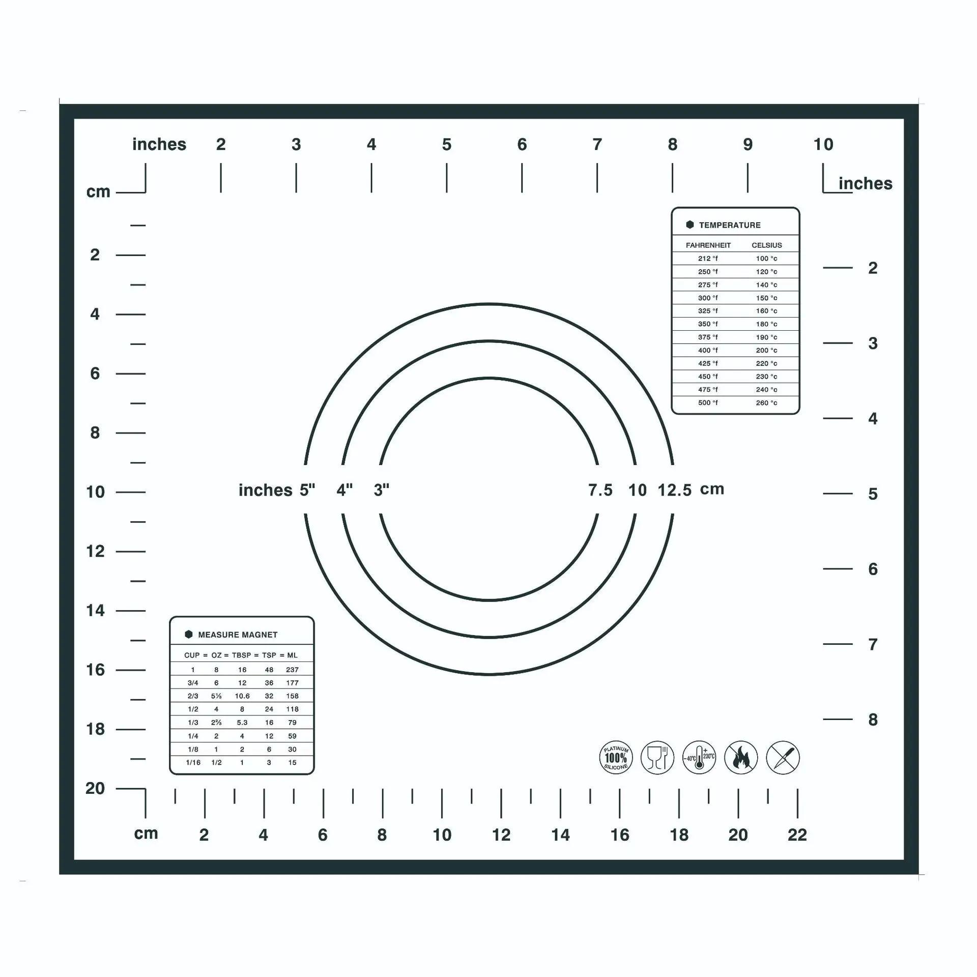

40/50/60 см силиконовый коврик для замешивания теста коврик для выпечки противень коврик для раскатывания теста для пиццы антипригарное покрытие для выпечки тортов инструменты