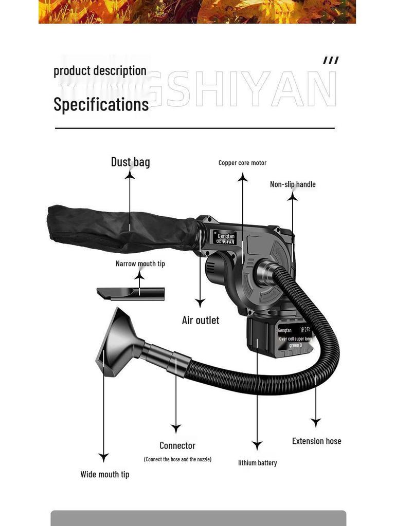 Rechargeable German-style High-Power Blower: Hair Dryer, Dust Cleaner & Fire Starter