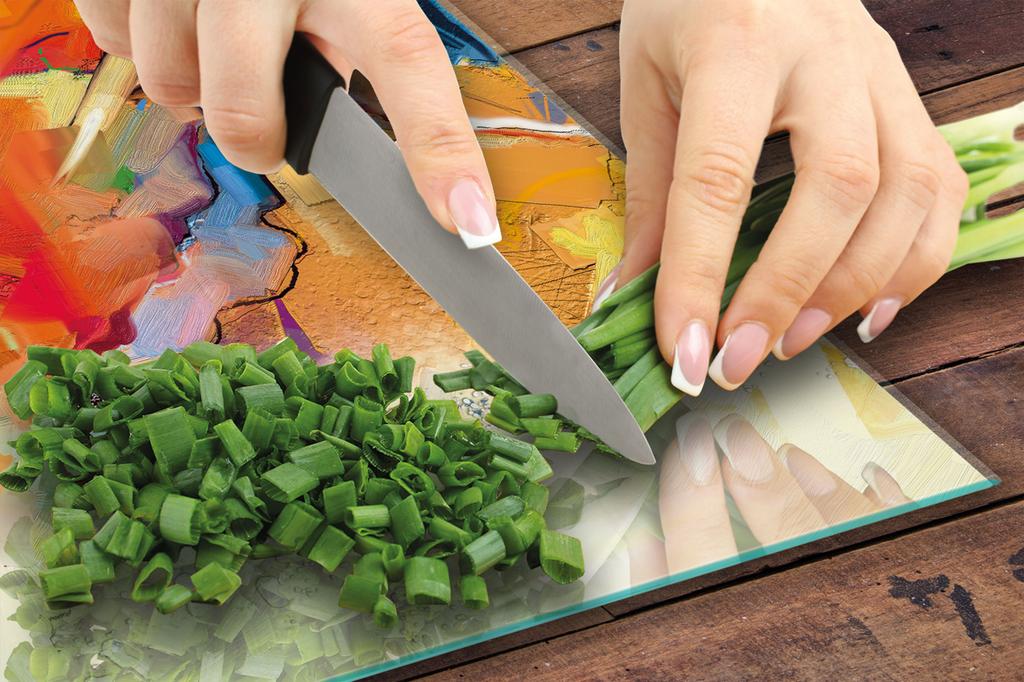 PLANCHE À DÉCOUPER EN VERRE 45x52 COULEUR