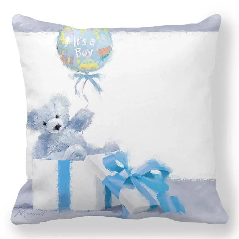 Christmas Decor Cushion Cover Christmas Gifts Home Party Decorative Pillow Cover Winter Snow Scene Animal Angel Print Pillowcase